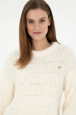 Женский кремовый свитер с круглым вырезом Неожиданная скидка в корзине - U.s. polo assn фото 2