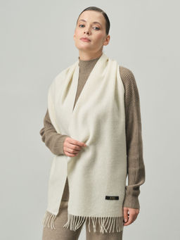 Шарф из шерсти 12042 кремовый