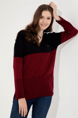 Женский темно-синий свитер с v-образным вырезом Неожиданная скидка в корзине - U.s. polo assn фото 3