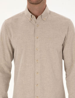 Bej Slim Fit Uzun Kollu G_mlek - Cacharel фото 6