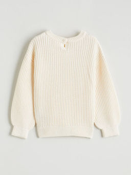 Bisiklet Yaka Fiyonklu K?z ?ocuk Triko Kazak