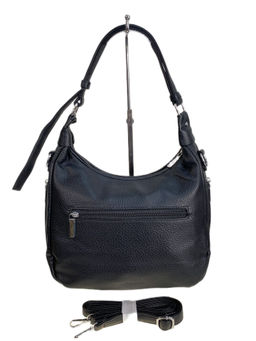 Женская сумка из искусственной кожи и натуральной замши, цвет черный - Greta фото 2