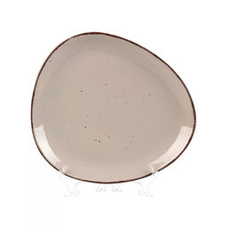 Тарелка обеденная, керамика, 28 см, фигурная, Pollen, Daniks, капучино (481213)