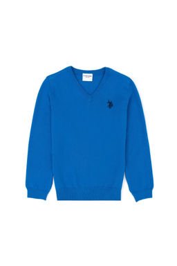 Базовый свитер кобальтово-синего цвета для мальчика Неожиданная скидка в корзине