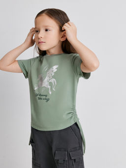 ACOOLA / Футболка детская для девочек Vegas бледно-зеленый  фото 4