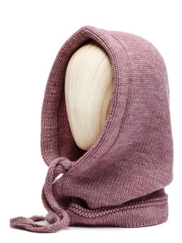 Капор жен. шерсть+акр LB-A53017 dirty pink