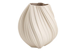 Ваза для цветов, 28,5 см, декоративная, фарфор P, серо-бежевая, матовая, Волны, Ariel