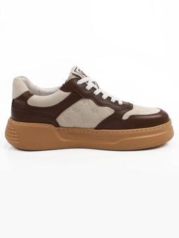 03-X79173-A2 BROWN/BEIGE Кроссовки мужские (натуральная кожа, нубук) - Фабричный китай фото 7
