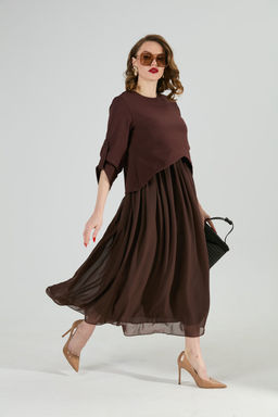Платье NIKVA н740-21 шоколад  фото 6