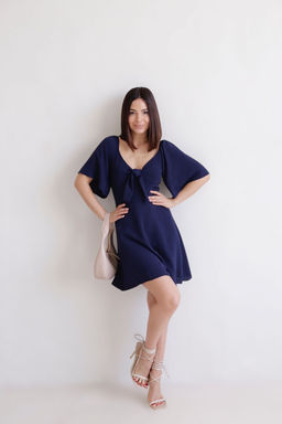 Martichelli Платье синее с завязками на груди