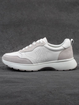 03-YC527-2 WHITE/GRAY Кроссовки женские (натуральная кожа)