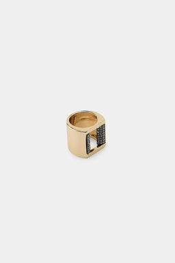 PACK 2 ANILLOS MET?LICOS CUADRADO BRILLOS / Dorado - Zara фото 3