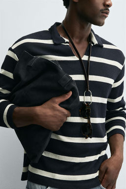 STRIPED JACQUARD POLO SHIRT - Zara фото 5