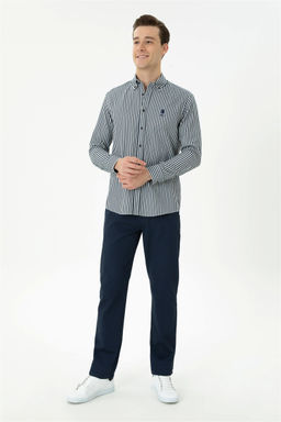 Мужская темно-синяя рубашка с длинным рукавом - U.s. polo assn фото 4