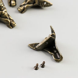 Уголок (ножка) для шкатулки металл Ангел набор 4 шт бронза 2,3х2,6х1 см - Арт узор фото 2