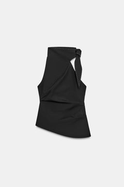 TOP WITH KNOT AND TOPSTITCHING - Zara фото 8