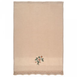 Полотенце кухонное вафельное "Клевер" 40х60см, хлопок 100%, ажурный кант, цвета микс (Китай)