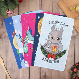 Набор полотенец Доляна Яркого праздника 28х46 см - 6 шт, 100% хл, рогожка 164 г/м2  фото 2