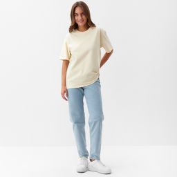 Футболка женская KAFTAN: Basic line, молочная размер 52-54