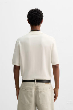 COTTON-BLEND KNIT POLO SHIRT - Zara фото 3