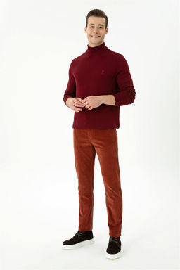 Свитер мужской U. S. Polo Assn базовый бордово-красный из хлопка - U.s. polo assn фото 11