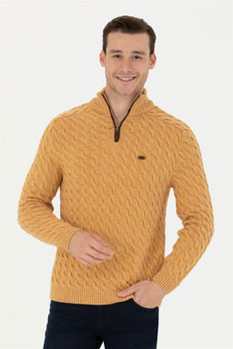 Мужской свитер песочного меланжа Неожиданная скидка в корзине