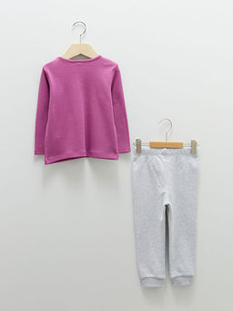 Bisiklet Yaka Uzun Kol Bask?l? Pamuklu K?z Bebek Pijama Tak?m? - Waikiki фото 2