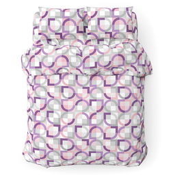 Пододеяльник Евростандарт на кнопках Идилия, белый 220х215см, поплин 115г/м2, хлопок 100%, упаковка классическая ПВХ 28х41см, Домашняя мода (Россия)