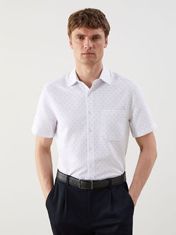 Regular Fit K?sa Kollu Gabardin Erkek G?mlek