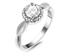 Кольцо из серебра куб.циркон., ТЦ-42