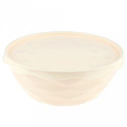Салатник пластмассовый Modena 2,5л, д24,4см, h9,1см, с крышкой, пищевой полипропилен, светло-бежевый (Россия)