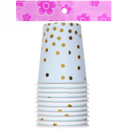 Цена за 6 шт. Стакан бумажный 0,2л в наборе 10 шт "Конфетти" голубой