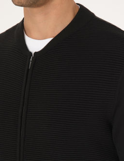 Siyah Slim Fit Fermuarl_ Triko H_rka - Pierre cardin фото 7