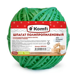 Голд Пак Komfi Шпагат полипропиленовый зеленый, 50м, 1000 текс HRP050G