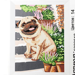 Картина по номерам на холсте с подрамником Мопс 20х30 см - Школа талантов фото 6