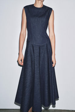 ZW COLLECTION DENIM MIDI DRESS - Zara фото 13
