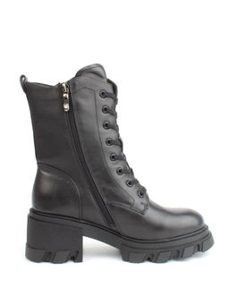 04-M2-5122 BLACK Ботинки зимние женские (натуральная кожа, натуральный мех)