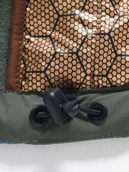 Куртка женская гибридная стёганая с капюшоном с графеновой подкладкой цвета хаки 9622_1Kh