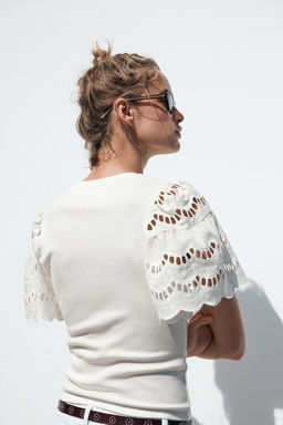 TANK TOP WITH SLEEVE EMBROIDERY - Zara фото 4