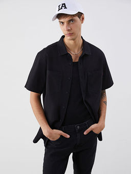 Rahat Kal?p K?sa Kollu Erkek Jean G?mlek