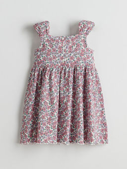 ?i?ek Desenli Pileli K?z ?ocuk Elbise