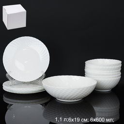 Столовый набор 13 предметов белый фактурный / WV13AT/75685 (WHITE) /уп 4/ С / - Галеонтрейд фото 7