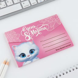 Блок бумаги 30 листов в конверте С 8 Марта