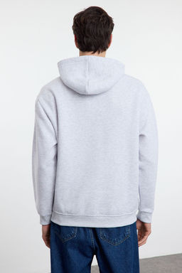 Kar Melanj Oversize/Genis Kesim Kapusonlu Ici Polarl?/S?cak Tutan Nak?sl? Sweatshirt TMNAW25SW00068 - Trendyolmilla фото 5