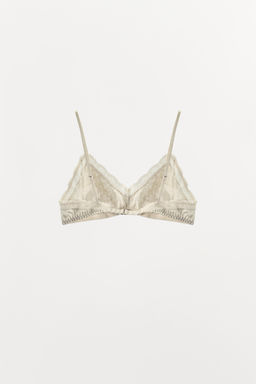 BRALETTE MEZCLA SEDA ENCAJE / Crudo - Zara фото 5