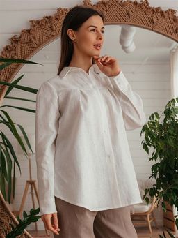 Блузка льняная женская 104Ш белый