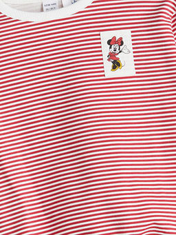 Bisiklet Yaka Minnie Mouse Bask?l? K?z Bebek Sweatshirt ve Tayt 2li