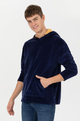 U. S. Polo Assn Мужская темно-синяя комфортная толстовка с капюшоном - U.s. polo assn фото 3