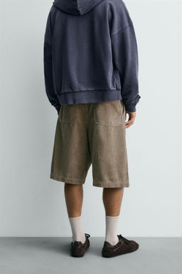 LIMITED EDITION WIDE-LEG CORDUROY BERMUDA SHORTS - Zara фото 3