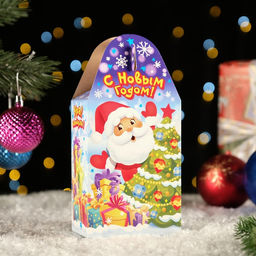 Цена за 10 шт. Коробка подарочная складная Шарики-Фонарики 11 х 6,5 х 22 см